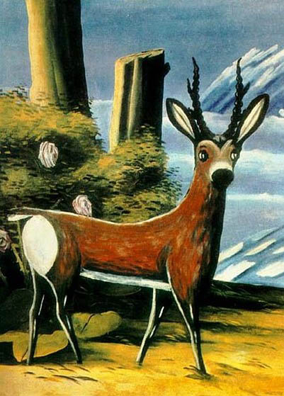 Niko Pirosmanashvili A Doe against Landscape